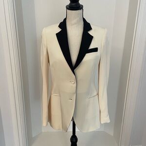 Haute Hippie Ivory Blazer with Ebony Collar